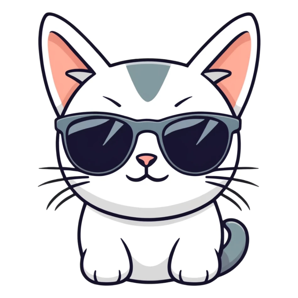 Cat with sunglasse sticker