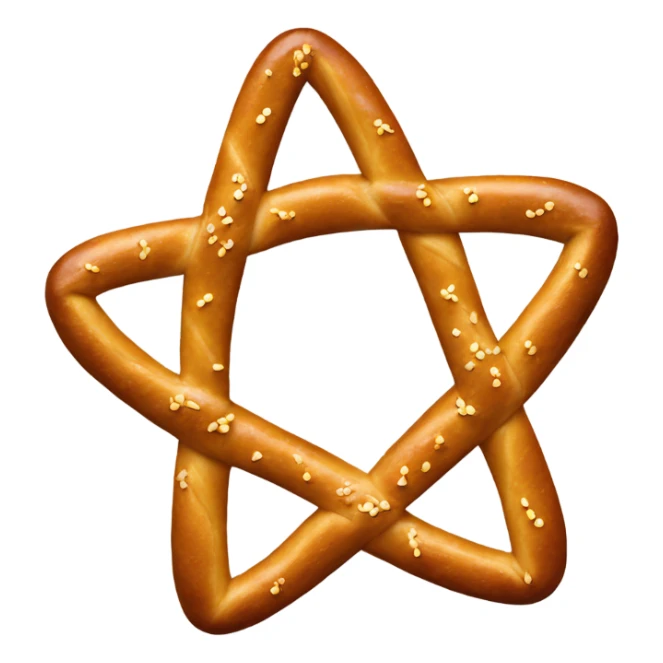 Pretzel in shape of star sticker