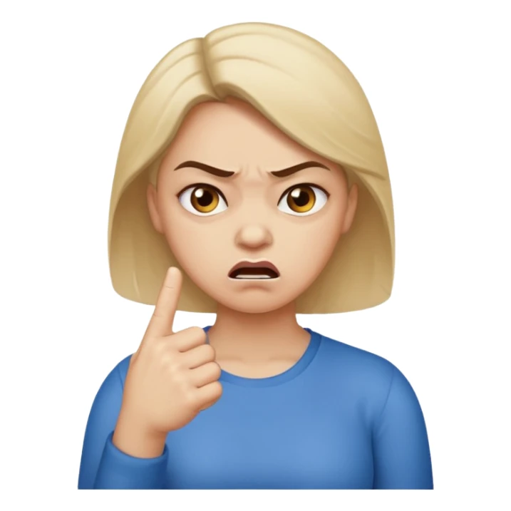 An angry lady with her finger up saying “Don’t PMO” sticker