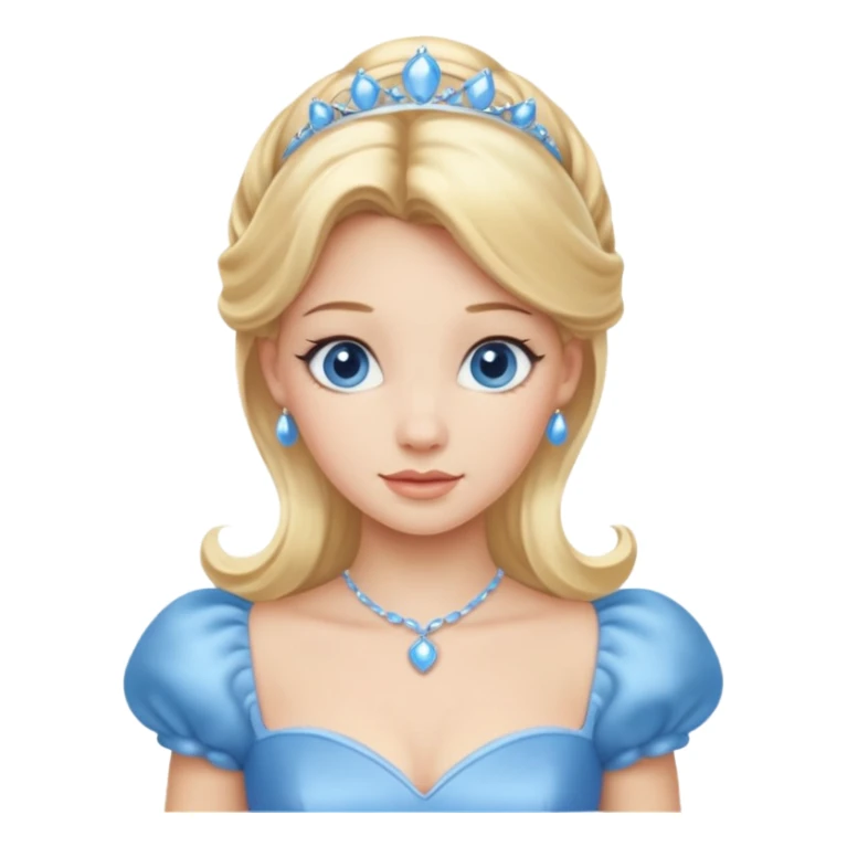 Cinderella with blonde hair, blue eyes, light blue outfit sticker
