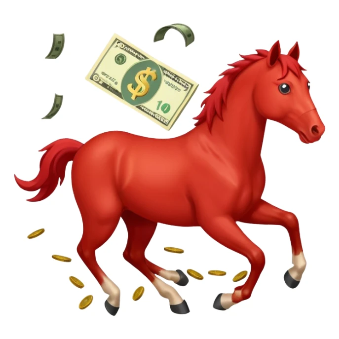 red horse agressive running money sticker