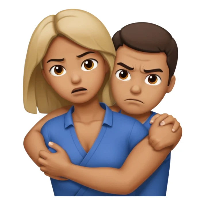 Girl holding man in a choke hold  sticker