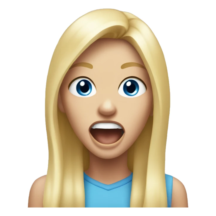 Screaming blonde girl blue eyes sticker