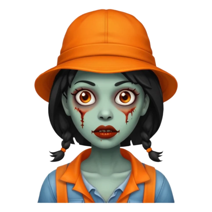 zombie black woman in orange hats sticker