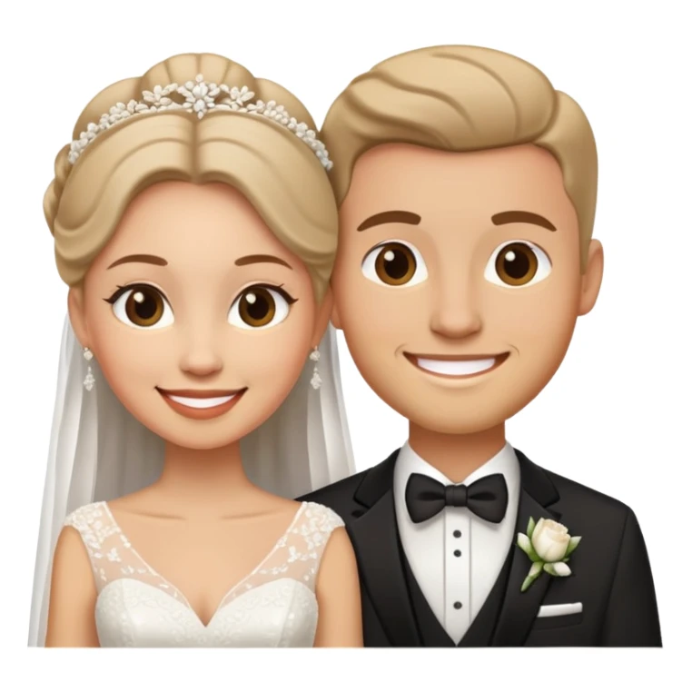 Bride and groom wedding couple sticker
