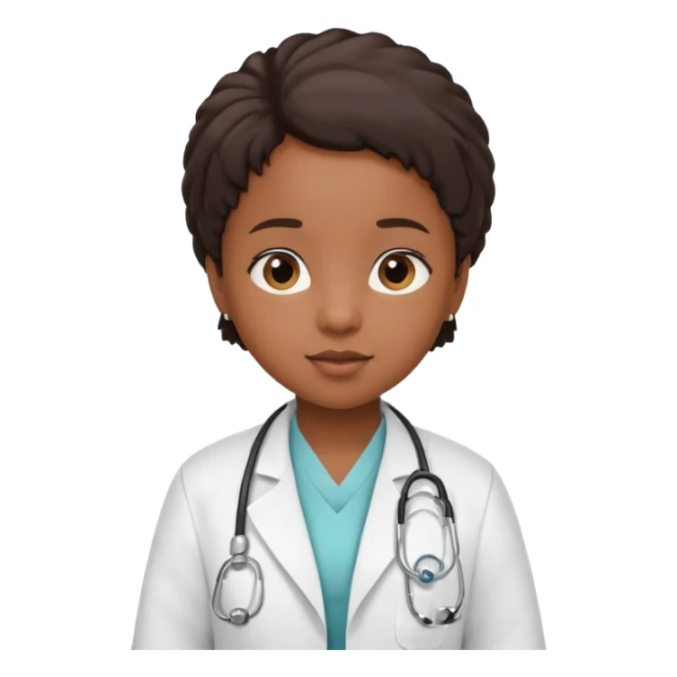 black female little child doctor sticker