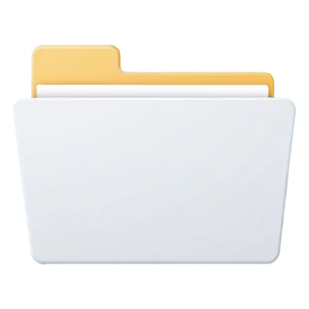 A minimalist open folder with tiny, suggesting a space ready to be filled. maintaining a clean and modern look. Flat UI illustration, digital art, empty state design, neutral background. sticker