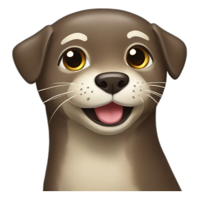 Un loutre sur un chien sticker