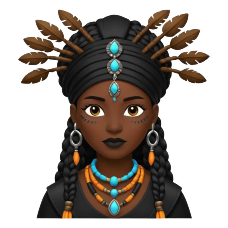 shaman woman black clothes black accesories  sticker