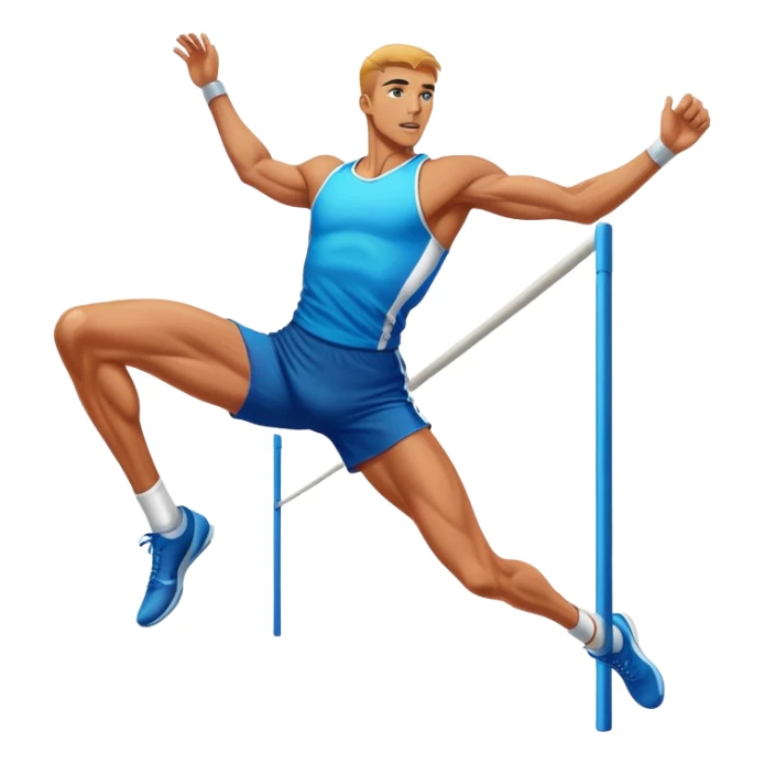 high jump athlete clearing the bar, dynamic action sticker