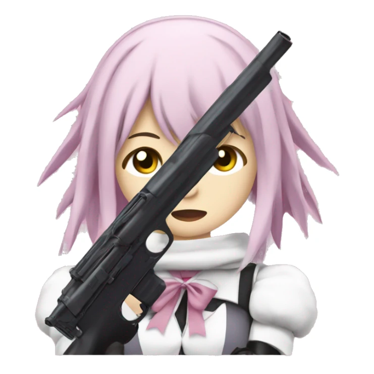 Homura from Madoka with a gun  sticker