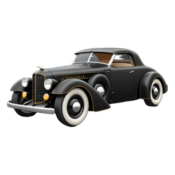  the animated series Batmobile loosely based on 1936 cord 812 (flat long square body edge lines) stealthy understated rat rod  sticker