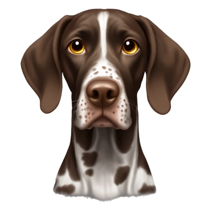 brown gsp dog French Pointer, dark brown roan with eyes, no white spots sticker