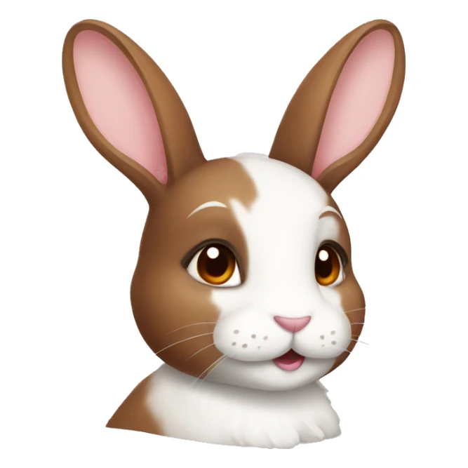 Brown and white bunny sticker