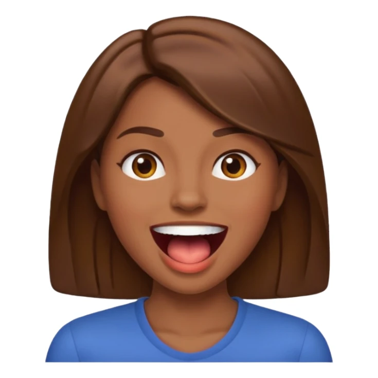 Woman brown hair with mouth open sticker