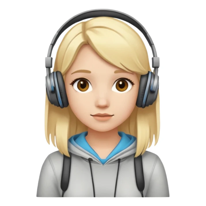 Girl blonde in headphones sticker