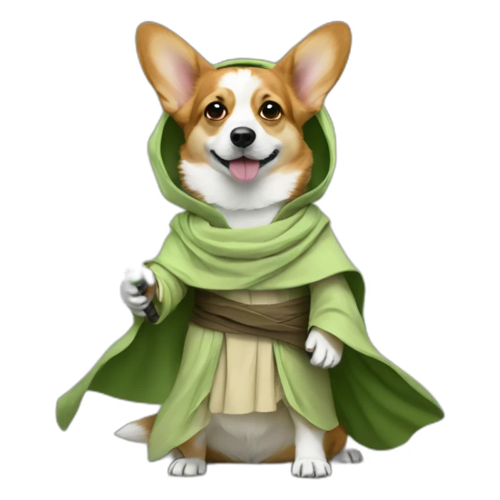 Corgi dress as yoda sticker