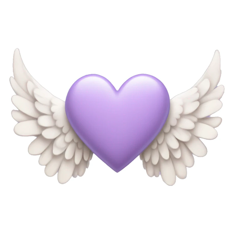 pastel purple heart with angel wings  sticker