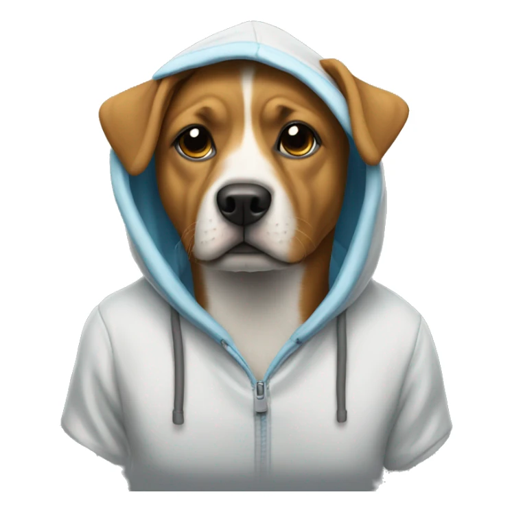 Dog wearing a hoody sticker