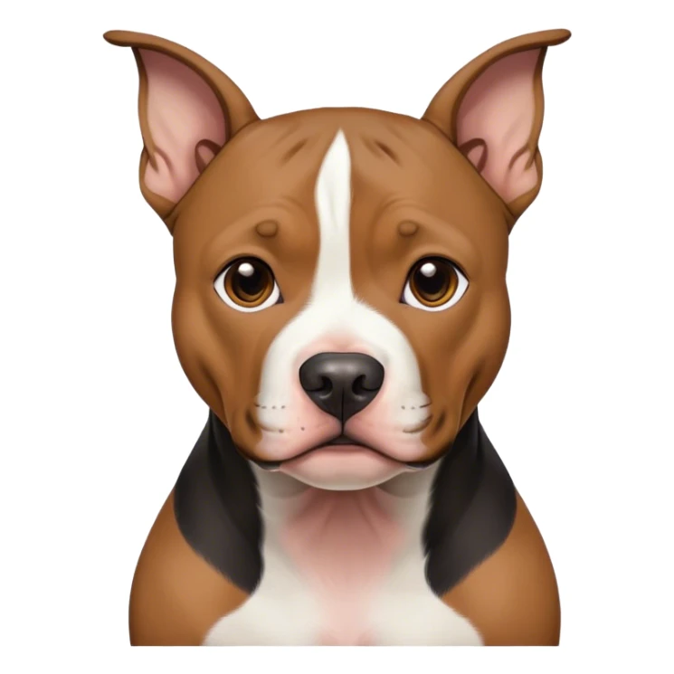Black and tan pitbull with cropped ears and white chest  sticker