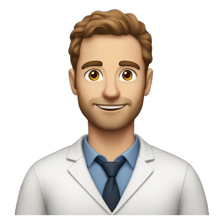 30-yo white male professor, beardless, with brown hair and eyes sticker