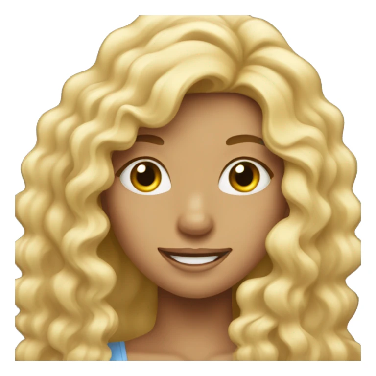 blonde girl blonde long curly hair winking sticker