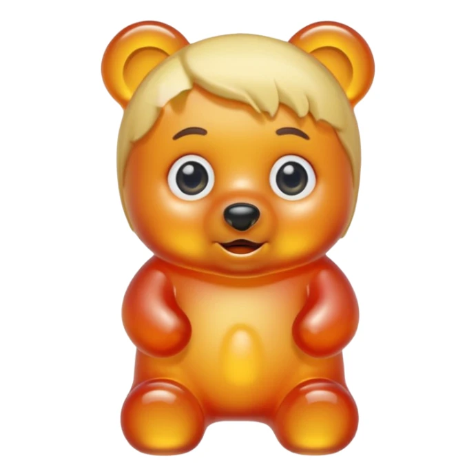 gummy bear with eyes and blond hair sticker