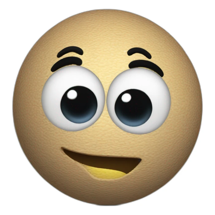 3d sphere with a cartoon expressionless skin texture with big playful eyes sticker
