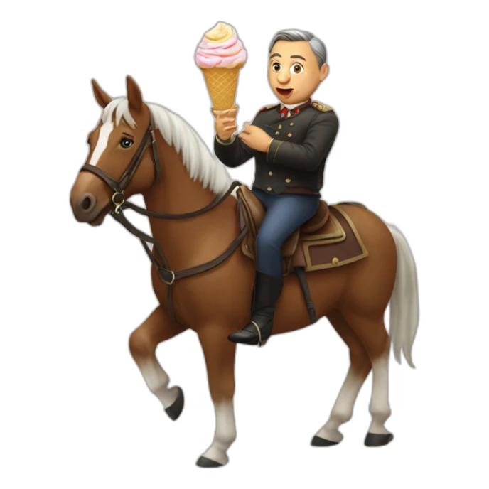 Orbán Viktor eating Ice cream while riding a horse sticker