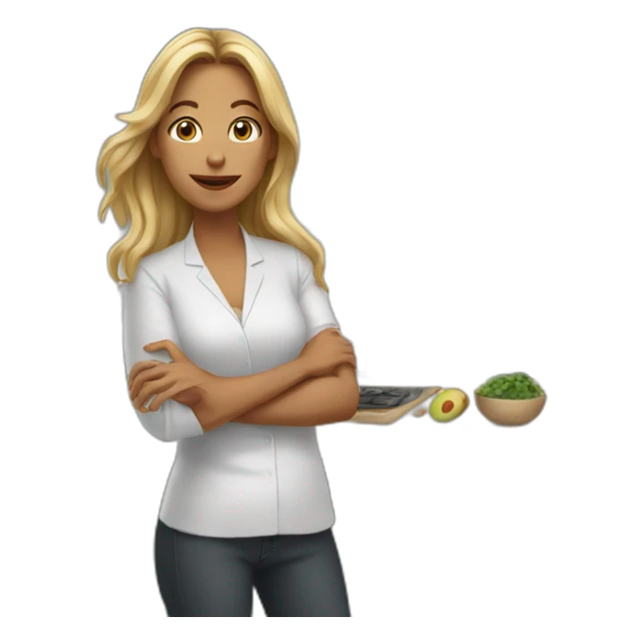 white woman in kitchen sticker