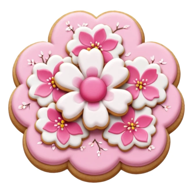 Cherry blossom shaped of a cookie sticker