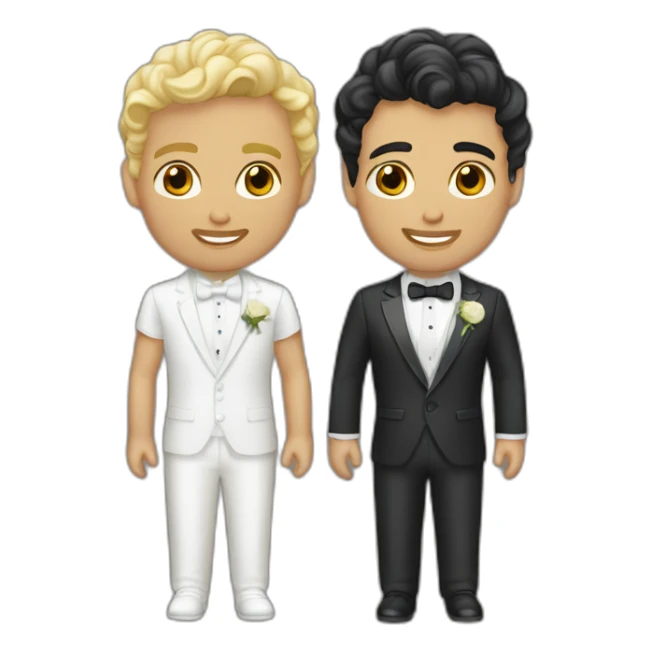gay grooms light skinned latino and white sticker