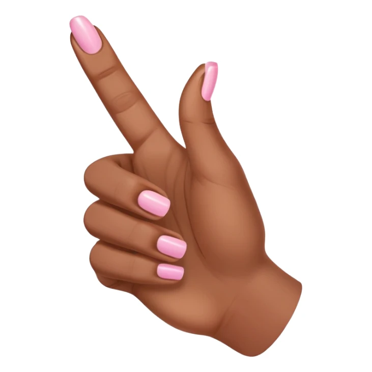 Medium brown skin hand showing thumbs up with light pink painted fingernail polish  sticker