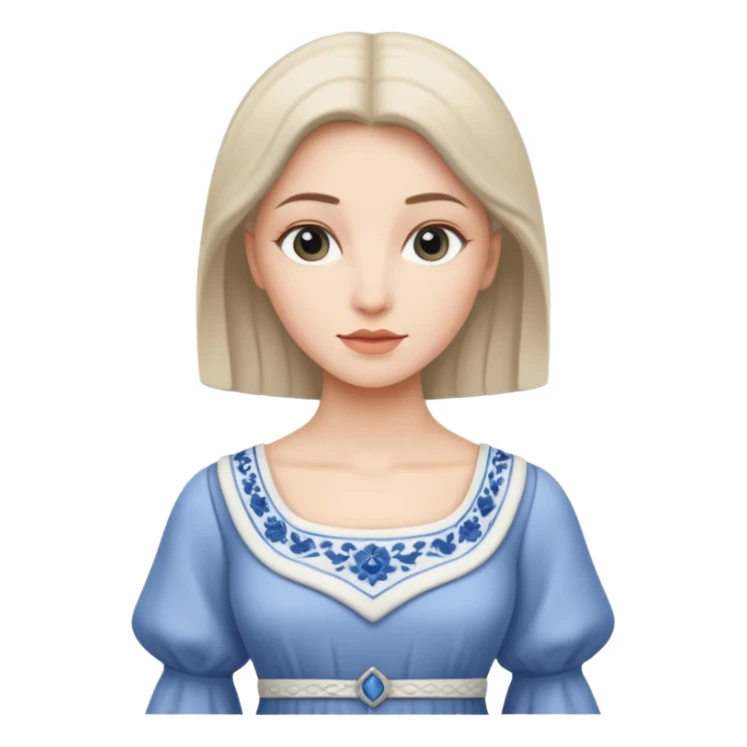 Renaissance Caucasian women long modest dress sticker