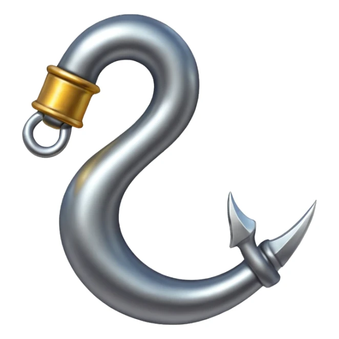 Pirate Hook, clean vector emoji, with rich details, no face on objects, white background sticker