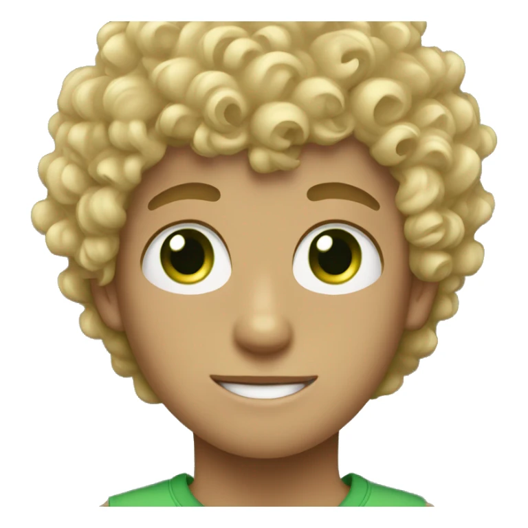 curly haired blonde boy with green eyes sticker