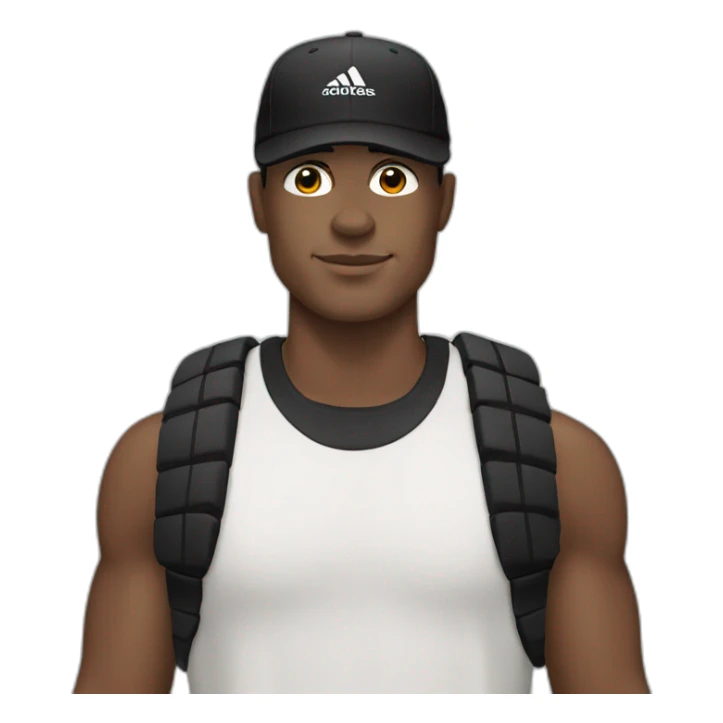 pale male with a black addidas cap sticker