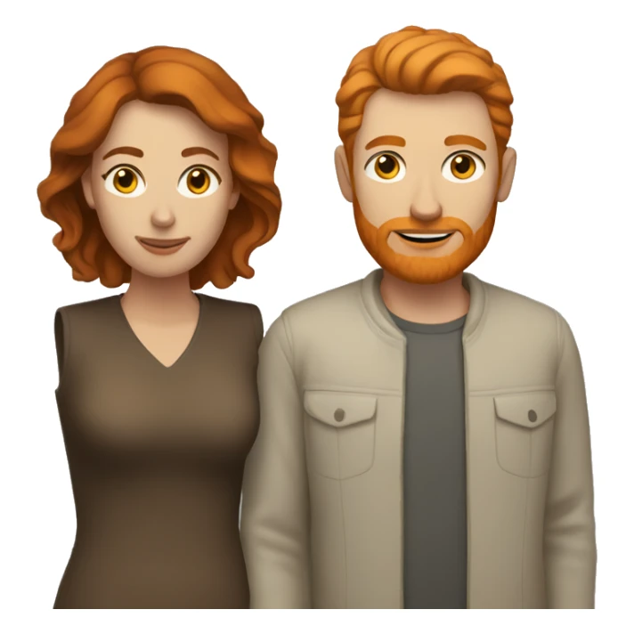 Brunette woman with a ginger man  sticker