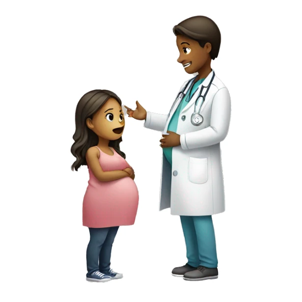 pregnant girl talking to a doctor sticker
