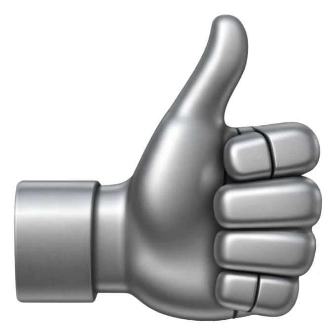 Please create a unique and uncommon thumbs-up emoji. The size should be 64x64 pixels. sticker