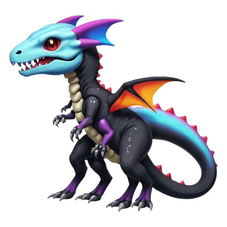 Nebulae Salandit-Cubone-Duskull-Noibat-Fakémon-hybrid-creature (full body)  sticker