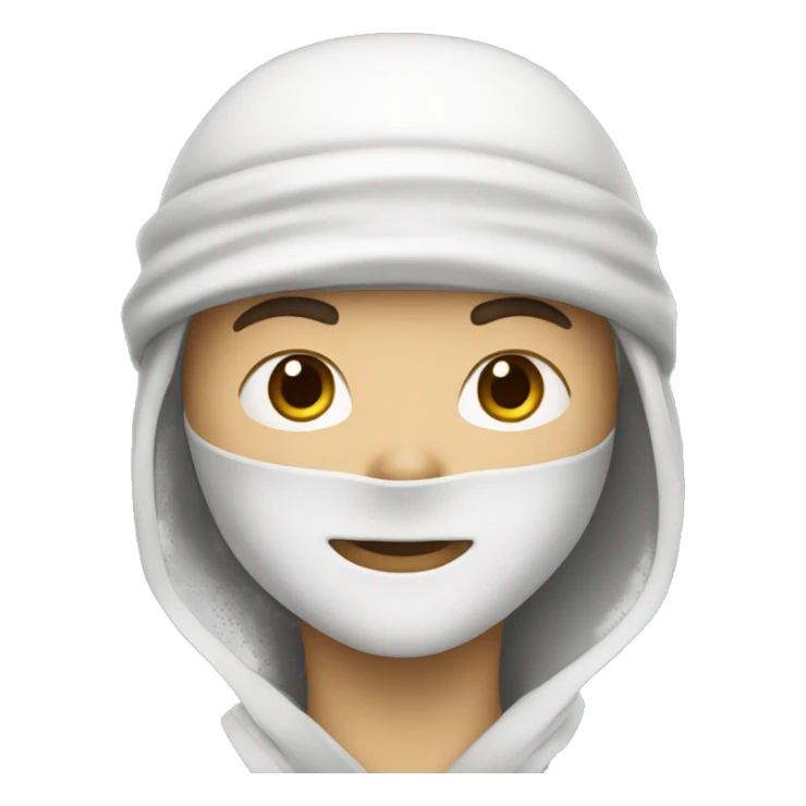 a ninja of white skin color sticker