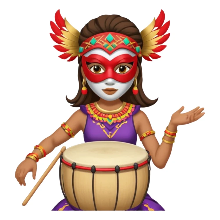 Masked Festival Drummer woman sticker