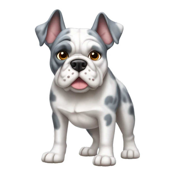 Blue Merle bulldog full body sticker