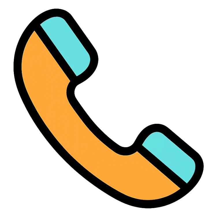 modern and minimal telephone icon in color sticker