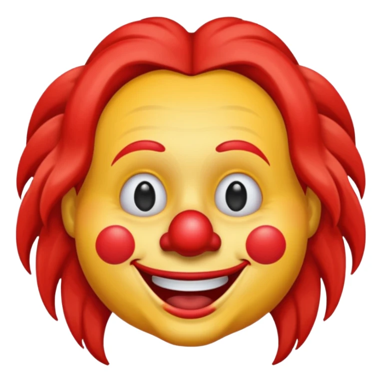 iPhone clown emoji with long hair sticker