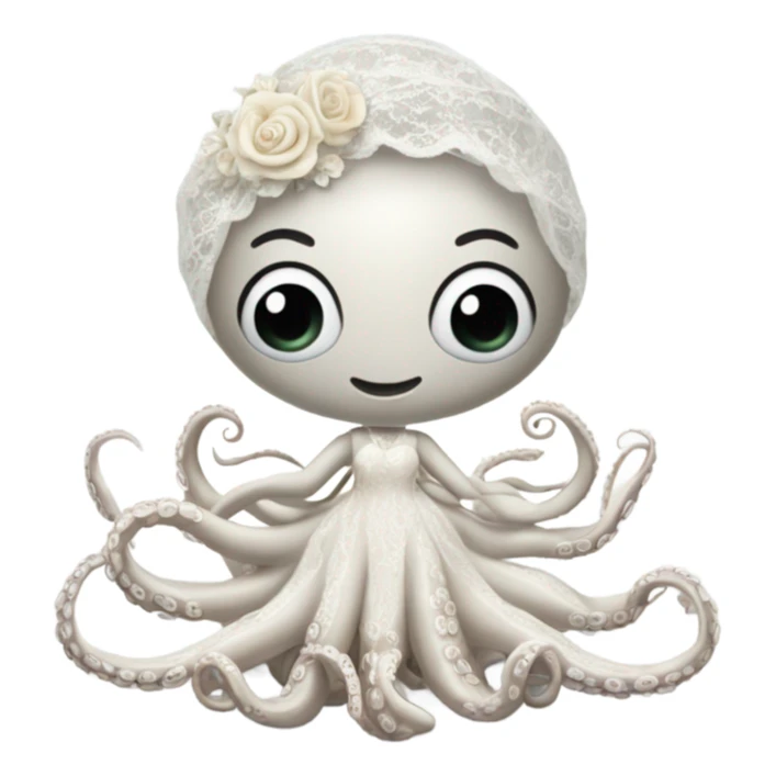 Octopus in a wedding dress sticker