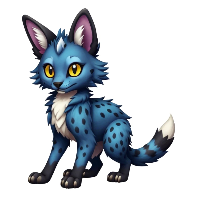 Epic Cute Dark Sergal-Serval-Vernid full body sticker