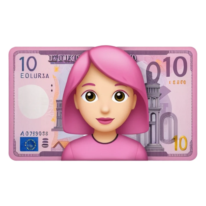 banconota rosa 10 euro sticker