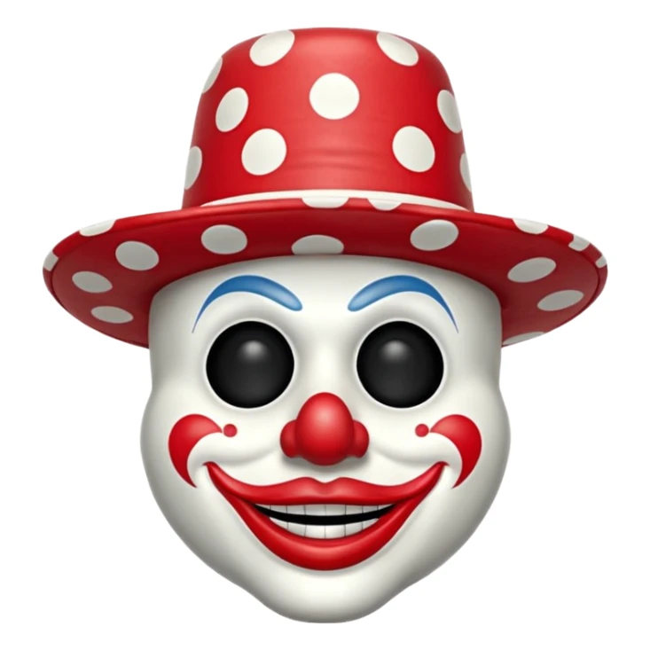 Máscara  blanca y sombrero de payaso sticker